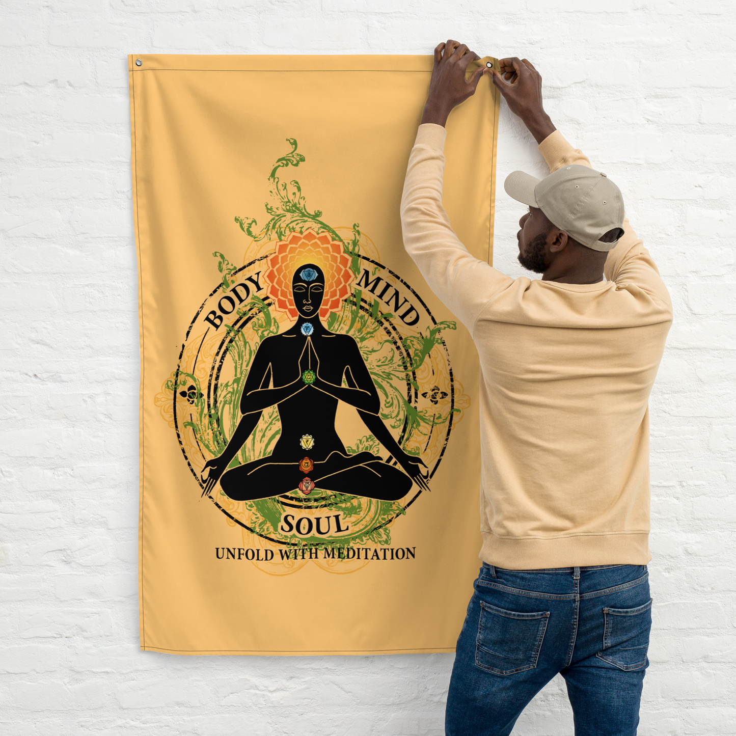 Flag : Yoga Body Mind & Soul - Light Orange