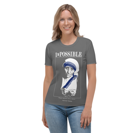 Women's Crew Neck T-Shirt : ImPossible Mother-Theresa