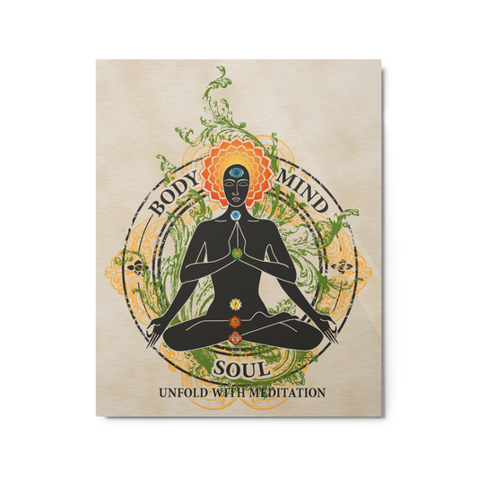 Metal Print : Yoga Body Mind & Soul