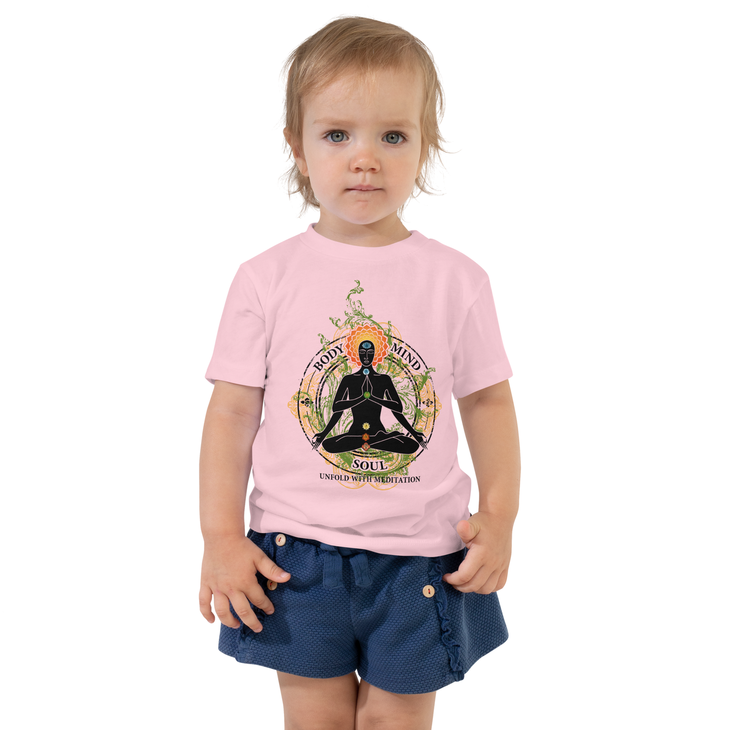 Toddler Short Sleeve Tee : Yoga Body Mind & Soul