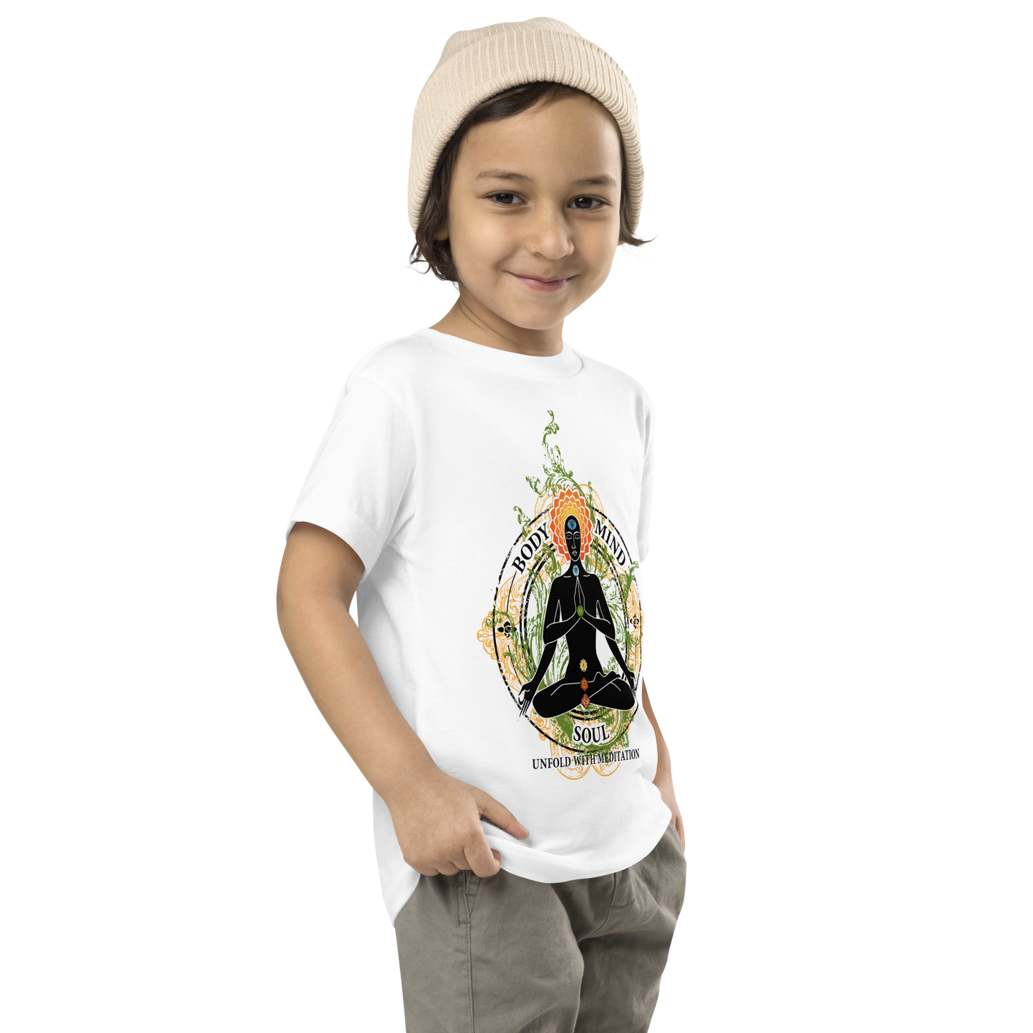 Toddler Short Sleeve Tee : Yoga Body Mind & Soul